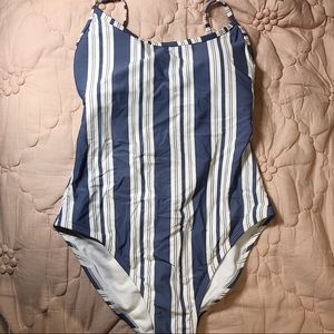 Blue&White striped one piece